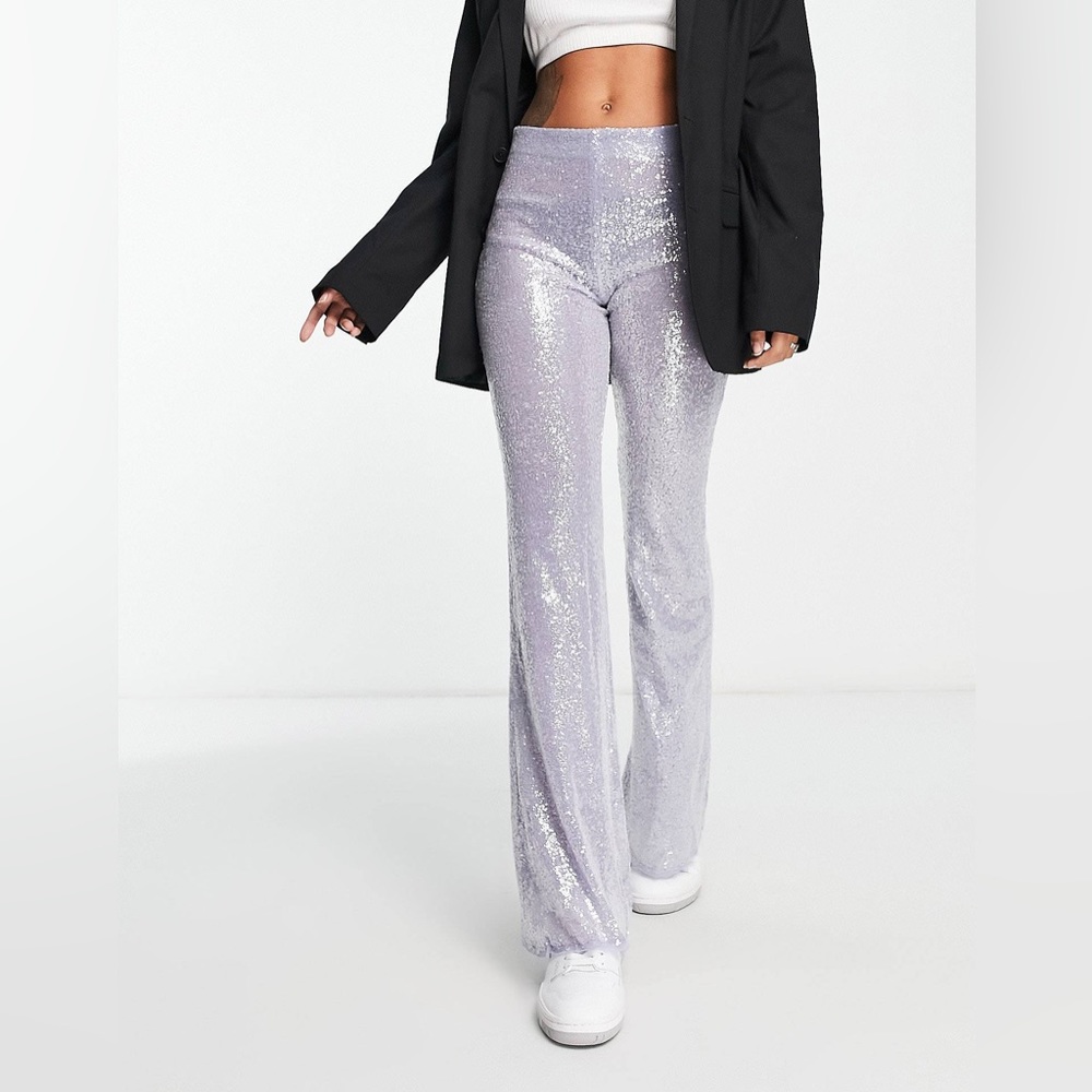 ASOS MANGO SEQUIN FLARE PANTS